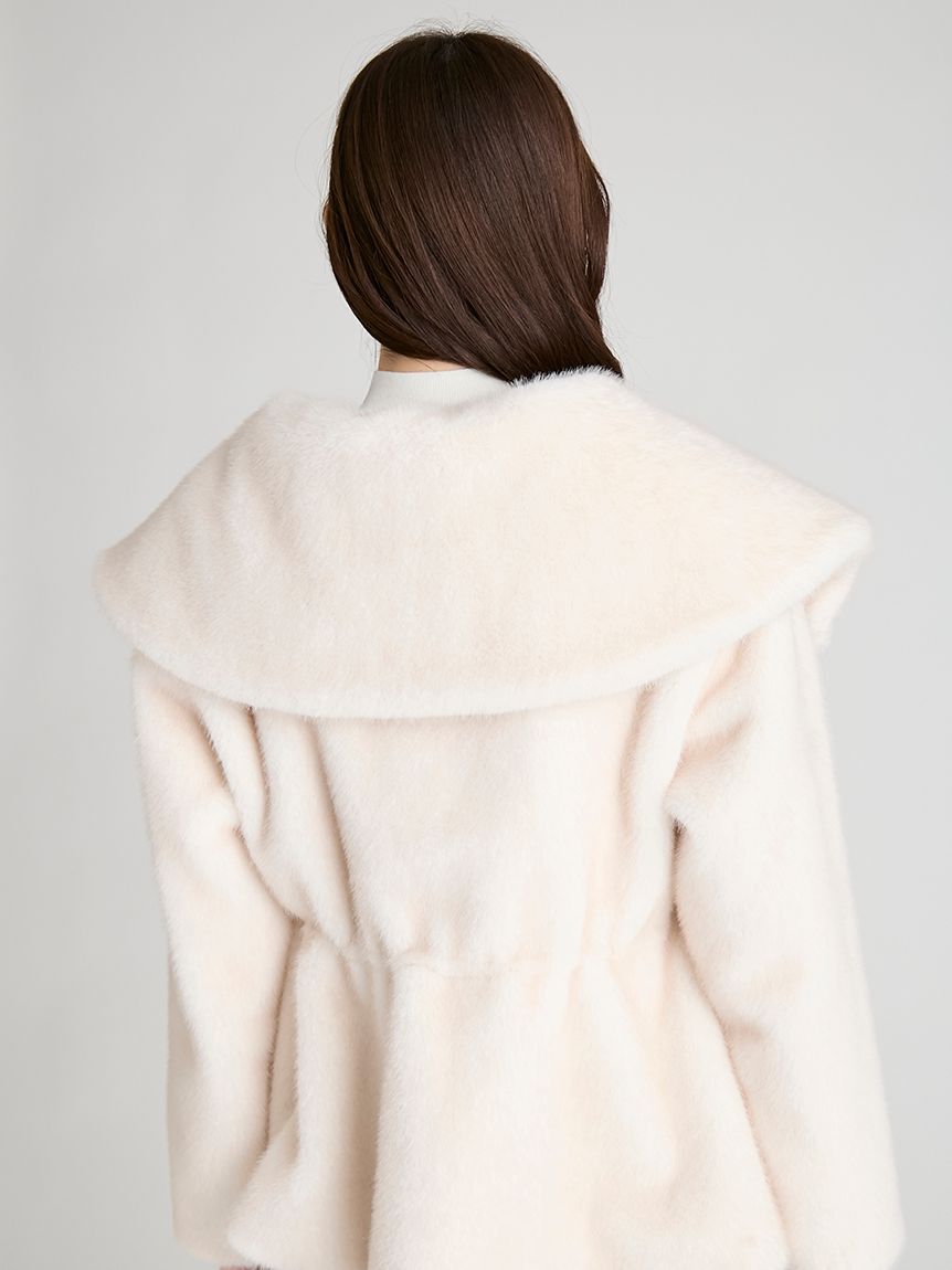 CELFORD「ビッグカラーペプラムファージャケット」|ノーカラージャケット|