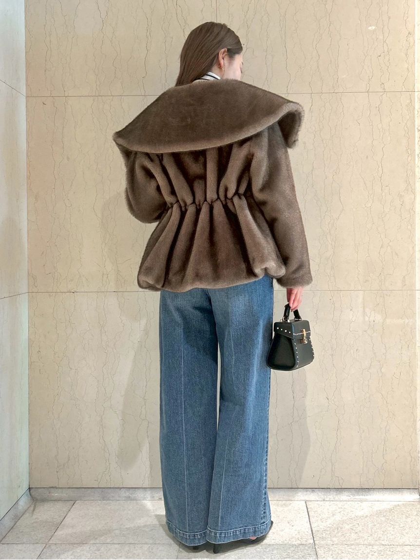 CELFORD「ビッグカラーペプラムファージャケット」|ノーカラージャケット|