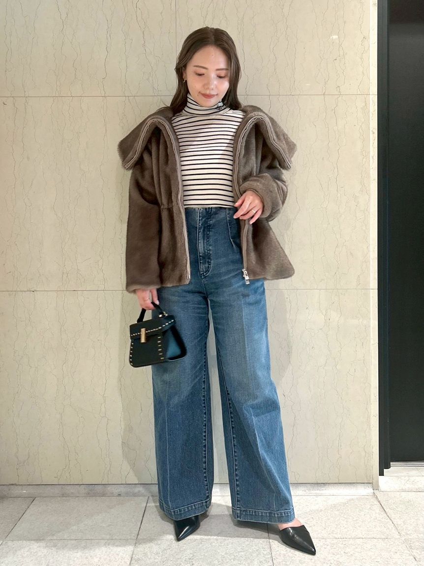 CELFORD「ビッグカラーペプラムファージャケット」|ノーカラージャケット|