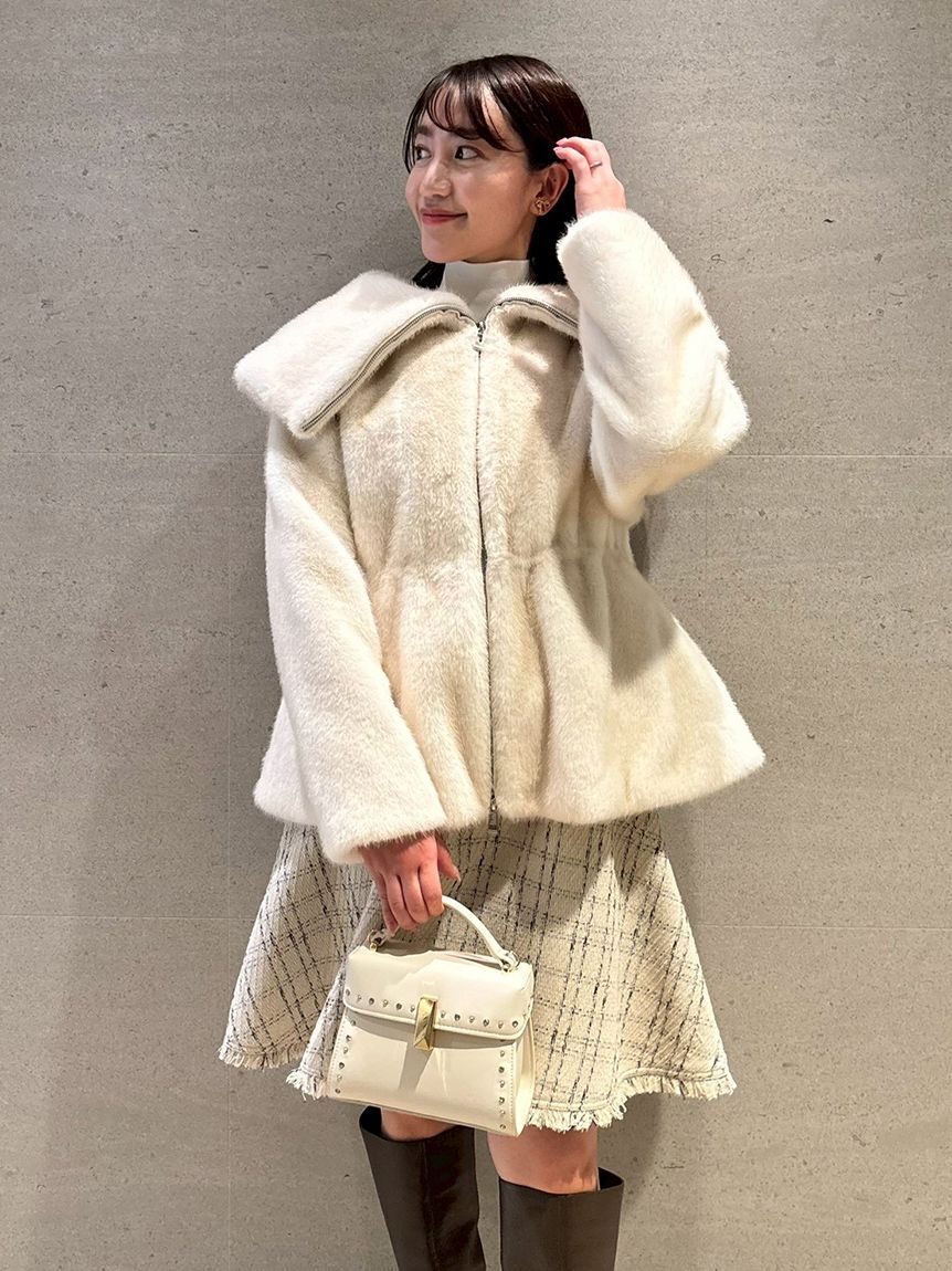 CELFORD「ビッグカラーペプラムファージャケット」|ノーカラージャケット|