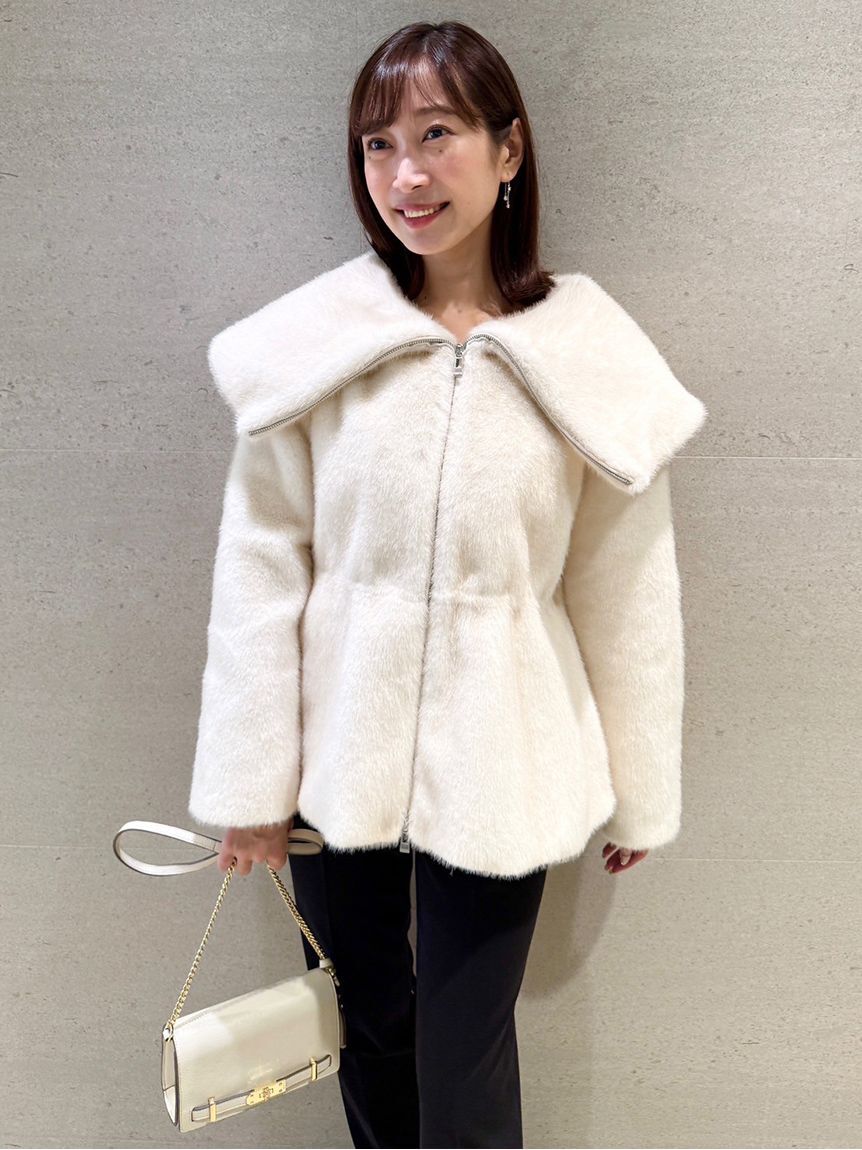 CELFORD「ビッグカラーペプラムファージャケット」|ノーカラージャケット|