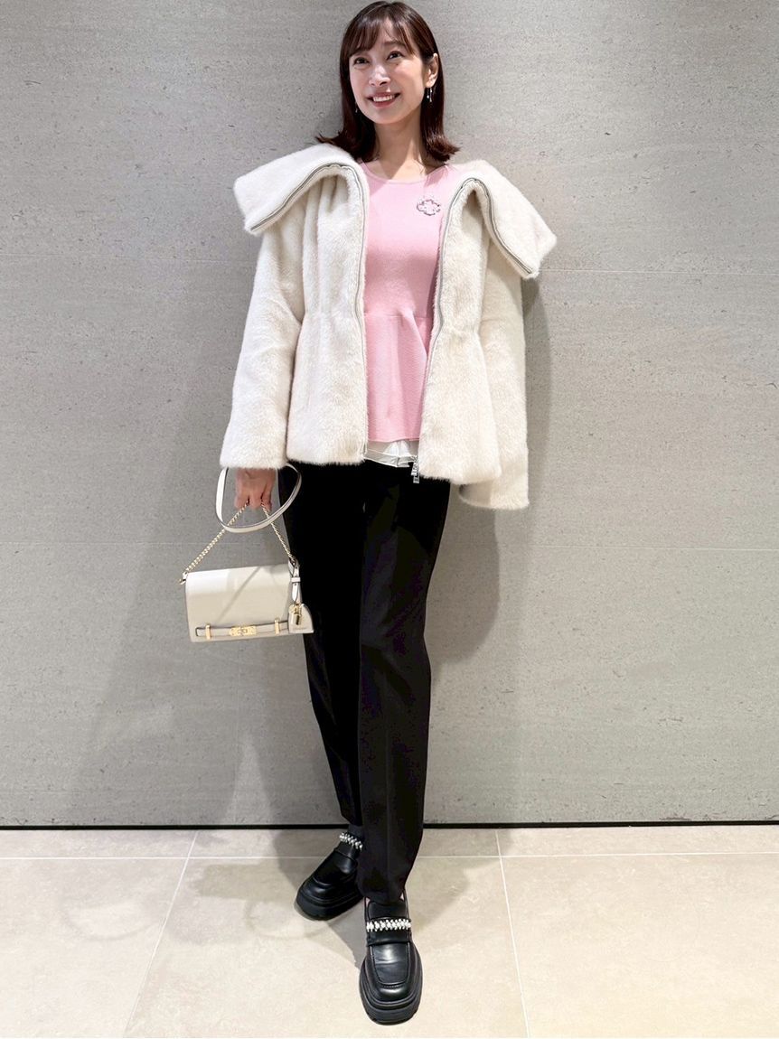 CELFORD「ビッグカラーペプラムファージャケット」|ノーカラージャケット|