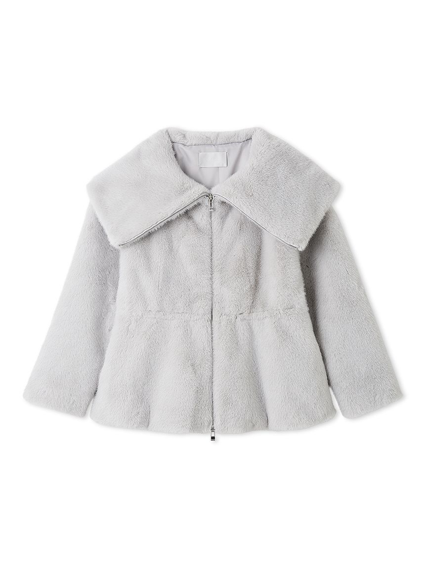 CELFORD「ビッグカラーペプラムファージャケット」|ノーカラージャケット|