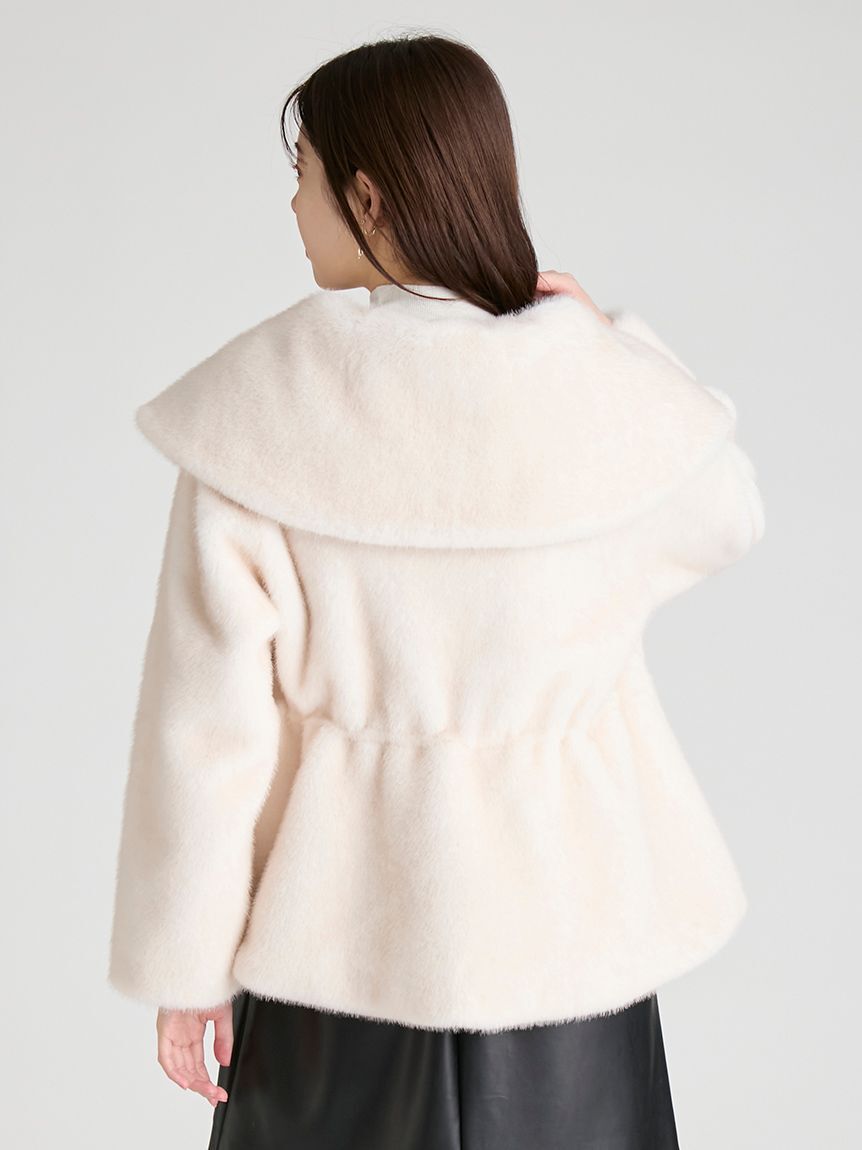 CELFORD「ビッグカラーペプラムファージャケット」|ノーカラージャケット|