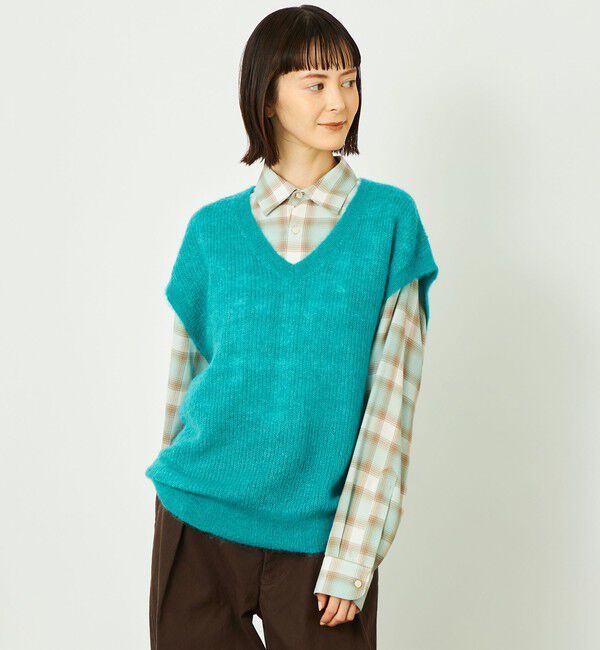 MACKINTOSH PHILOSOPHY「GREY LABEL モヘアミックスVネックベスト」|ニット・セーター|ネイビー