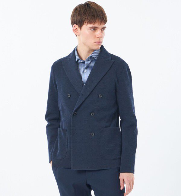 MACKINTOSH PHILOSOPHY「14Gカノコ調 ダブルニットジャケット」|その他|ネイビー