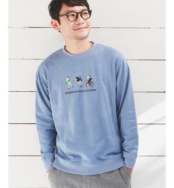 ikka「フェイクスウェード刺繍プルオーバー」|パーカー|