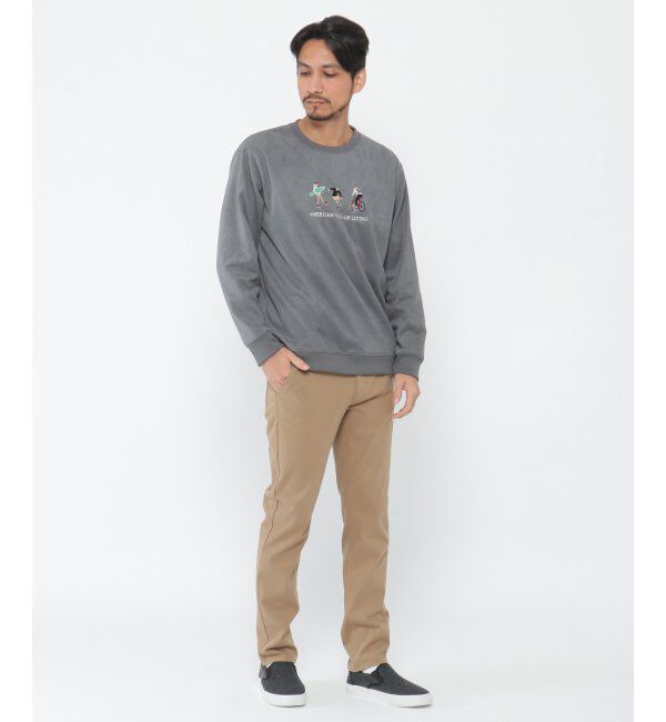 ikka「フェイクスウェード刺繍プルオーバー」|パーカー|