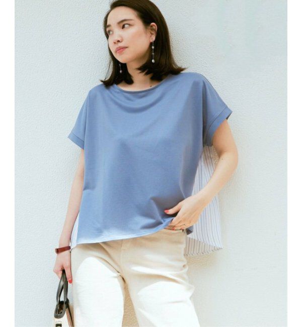 ikka「異素材切り替え裾ラウンドプルオーバー」|その他|