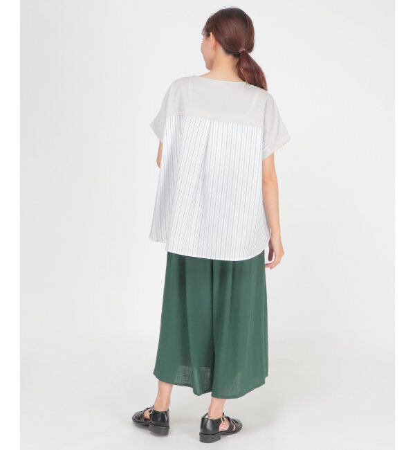 ikka「異素材切り替え裾ラウンドプルオーバー」|その他|