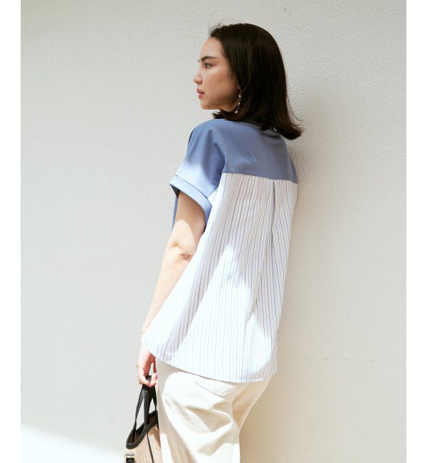 ikka「異素材切り替え裾ラウンドプルオーバー」|その他|