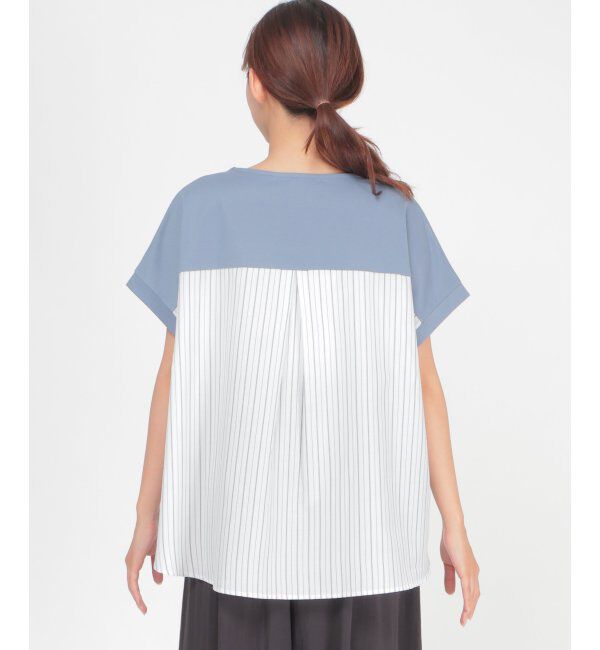 ikka「異素材切り替え裾ラウンドプルオーバー」|その他|