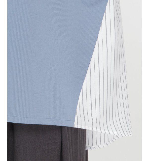 ikka「異素材切り替え裾ラウンドプルオーバー」|その他|