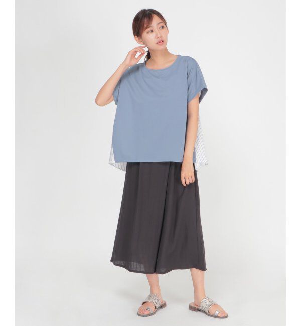 ikka「異素材切り替え裾ラウンドプルオーバー」|その他|