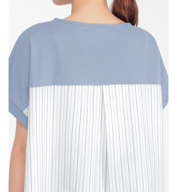 ikka「異素材切り替え裾ラウンドプルオーバー」|その他|