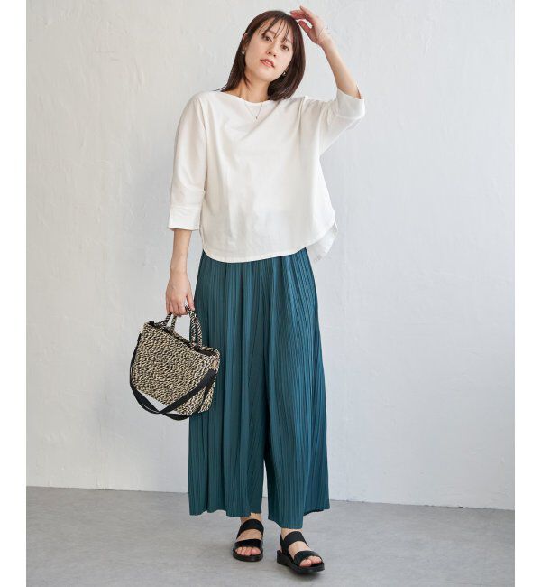 ikka「さらっとプリーツワイドパンツ」|その他|