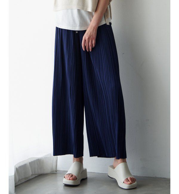 ikka「さらっとプリーツワイドパンツ」|その他|