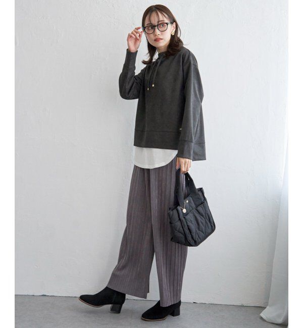 ikka「【親子おそろい】GOKU楽フェイクスエードスピンドルプルオーバー」|パーカー|