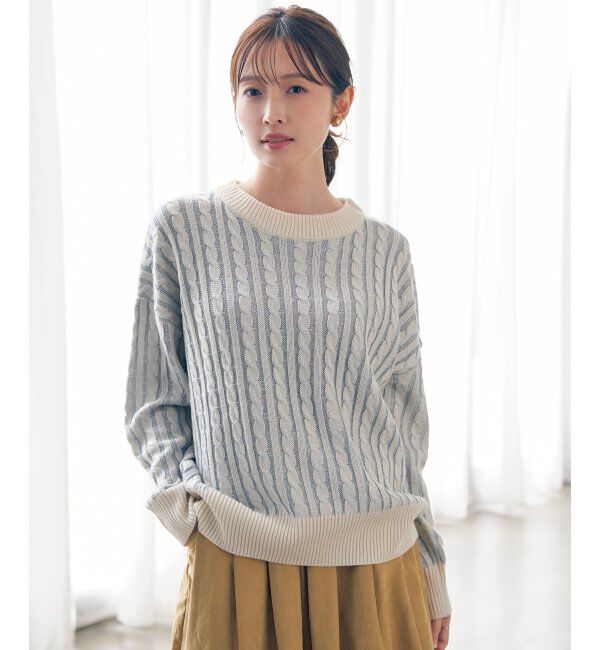 ikka「ケーブルニットプルオーバー」|プルオーバー|