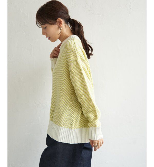 ikka「ヘリンボン柄ニットプルオーバー」|プルオーバー|