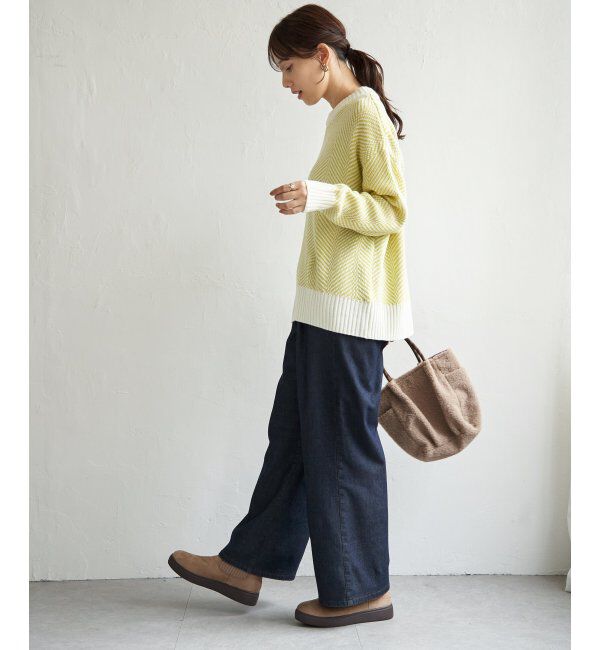 ikka「ヘリンボン柄ニットプルオーバー」|プルオーバー|