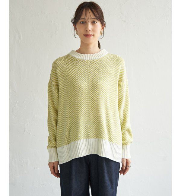 ikka「ヘリンボン柄ニットプルオーバー」|プルオーバー|