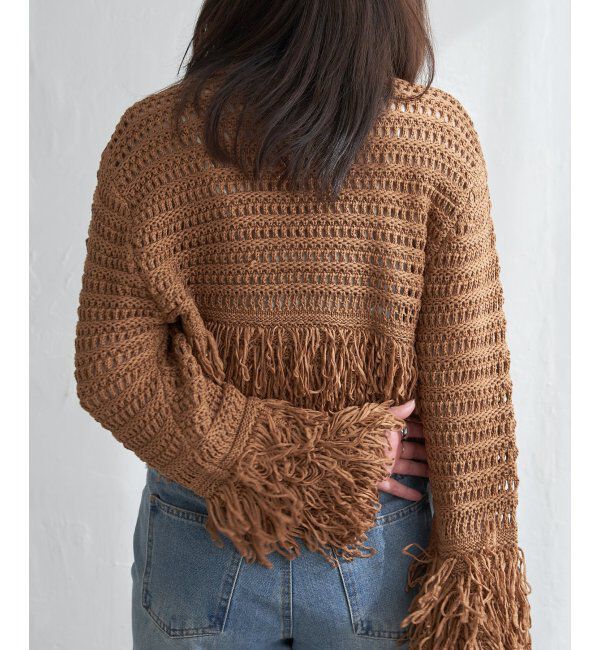 VENCE share style「メッシュフリンジカーディガン」|カーディガン|