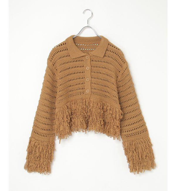 VENCE share style「メッシュフリンジカーディガン」|カーディガン|