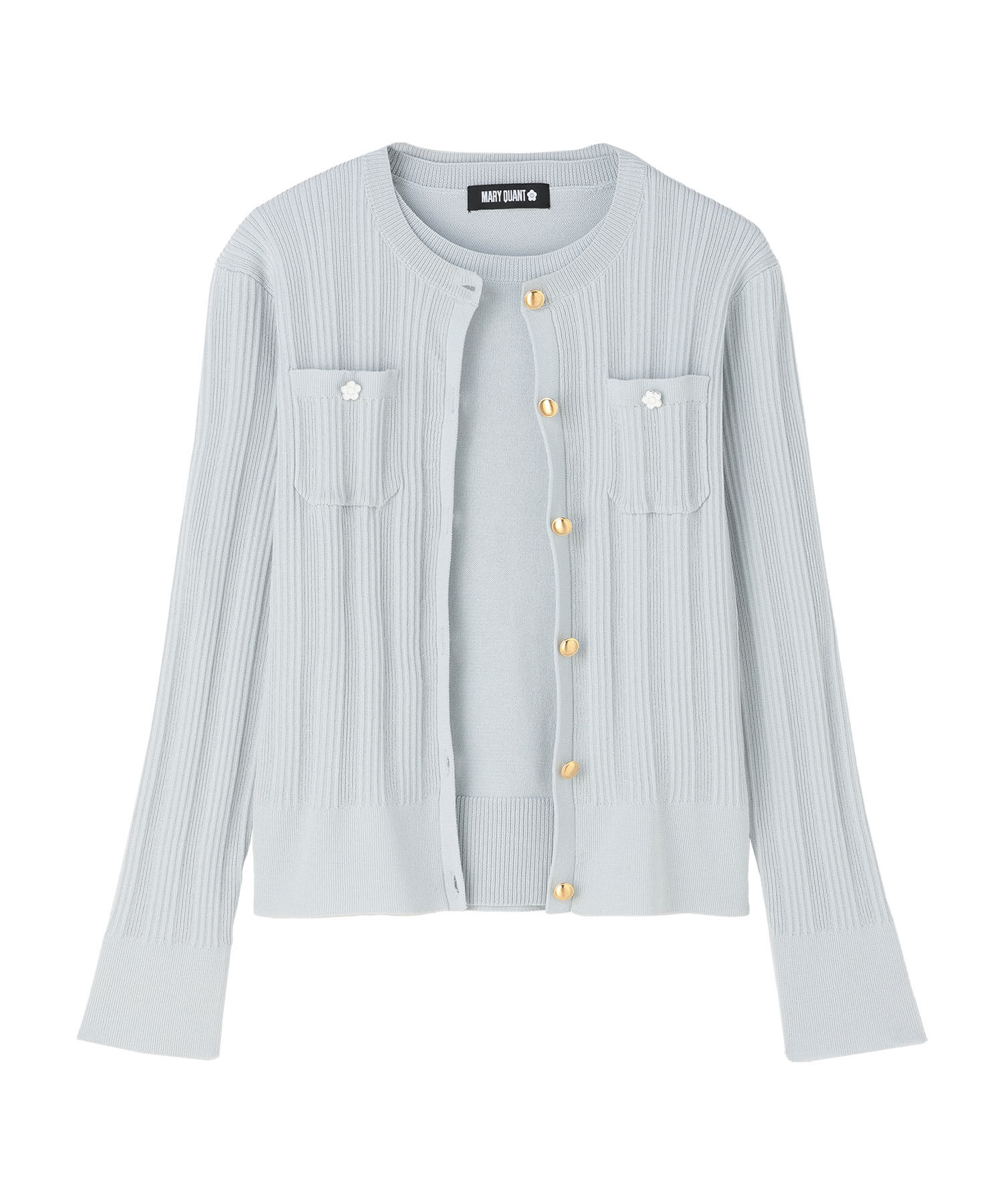 MARY QUANT「ゴールドボタン アンサンブル」|カーディガン|ブルー