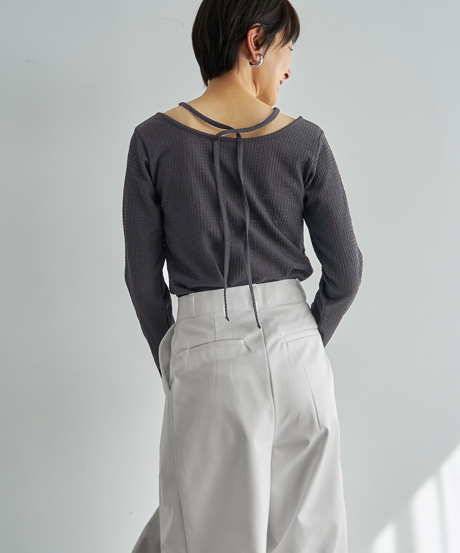 STYLE DELI「ホルターポイントラッセル編みカットソートップス」|Tシャツ・カットソー|