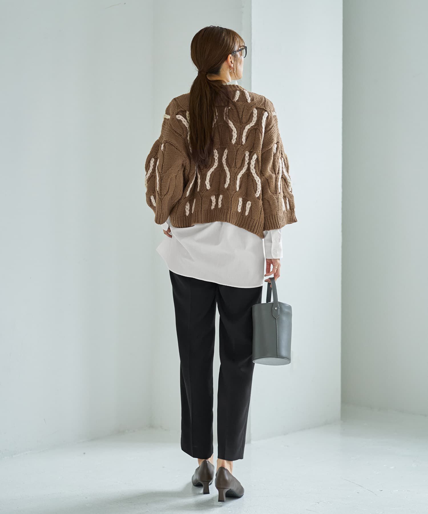 STYLE DELI「ゆる編みランダムケーブルニットトップス」|ニット・セーター|