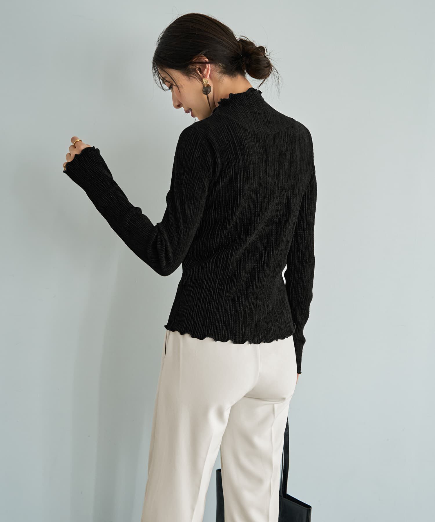 STYLE DELI「楊柳ベロア端っこメロウトップス」|Tシャツ・カットソー|