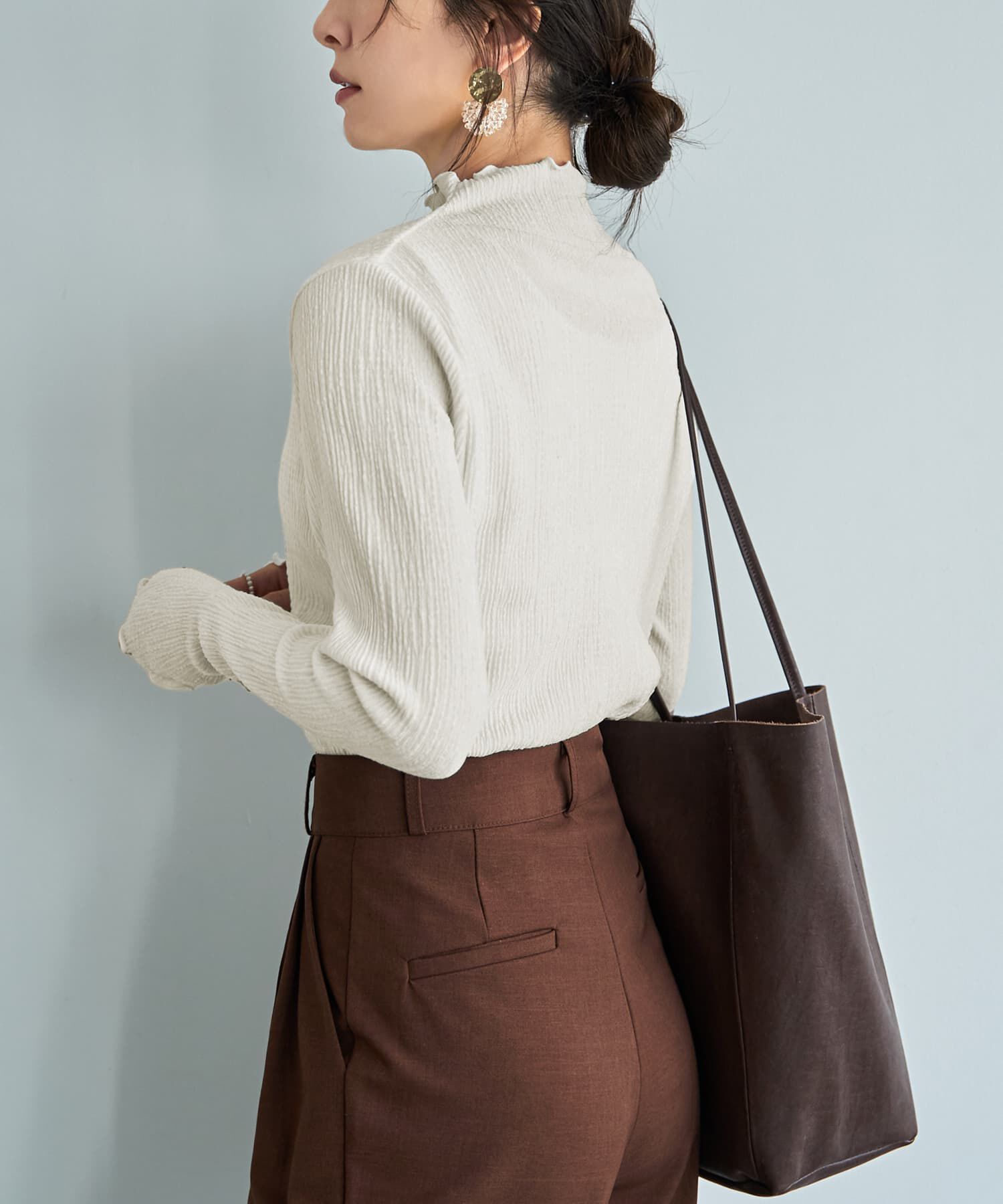 STYLE DELI「楊柳ベロア端っこメロウトップス」|Tシャツ・カットソー|