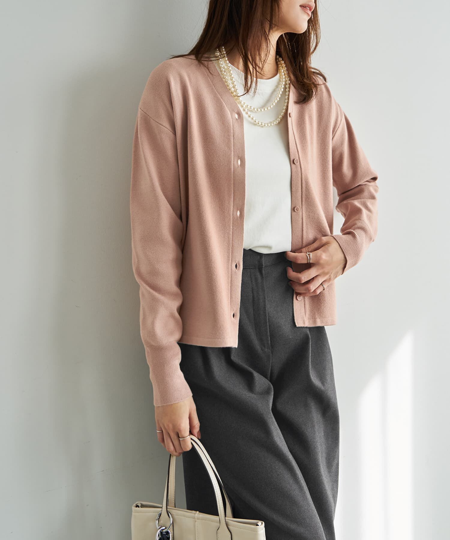 STYLE DELI「しっとりもっちりVネックカーディガンB」|ニット・セーター|