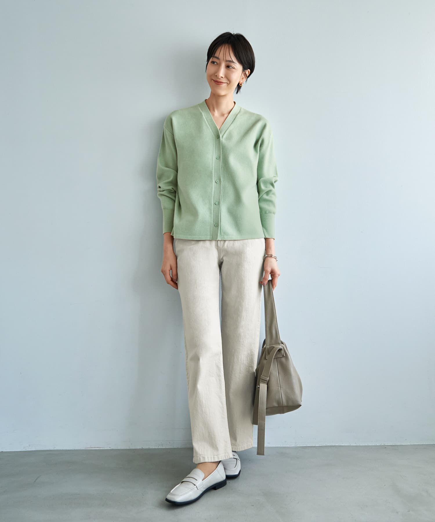 STYLE DELI「しっとりもっちりVネックカーディガンB」|ニット・セーター|