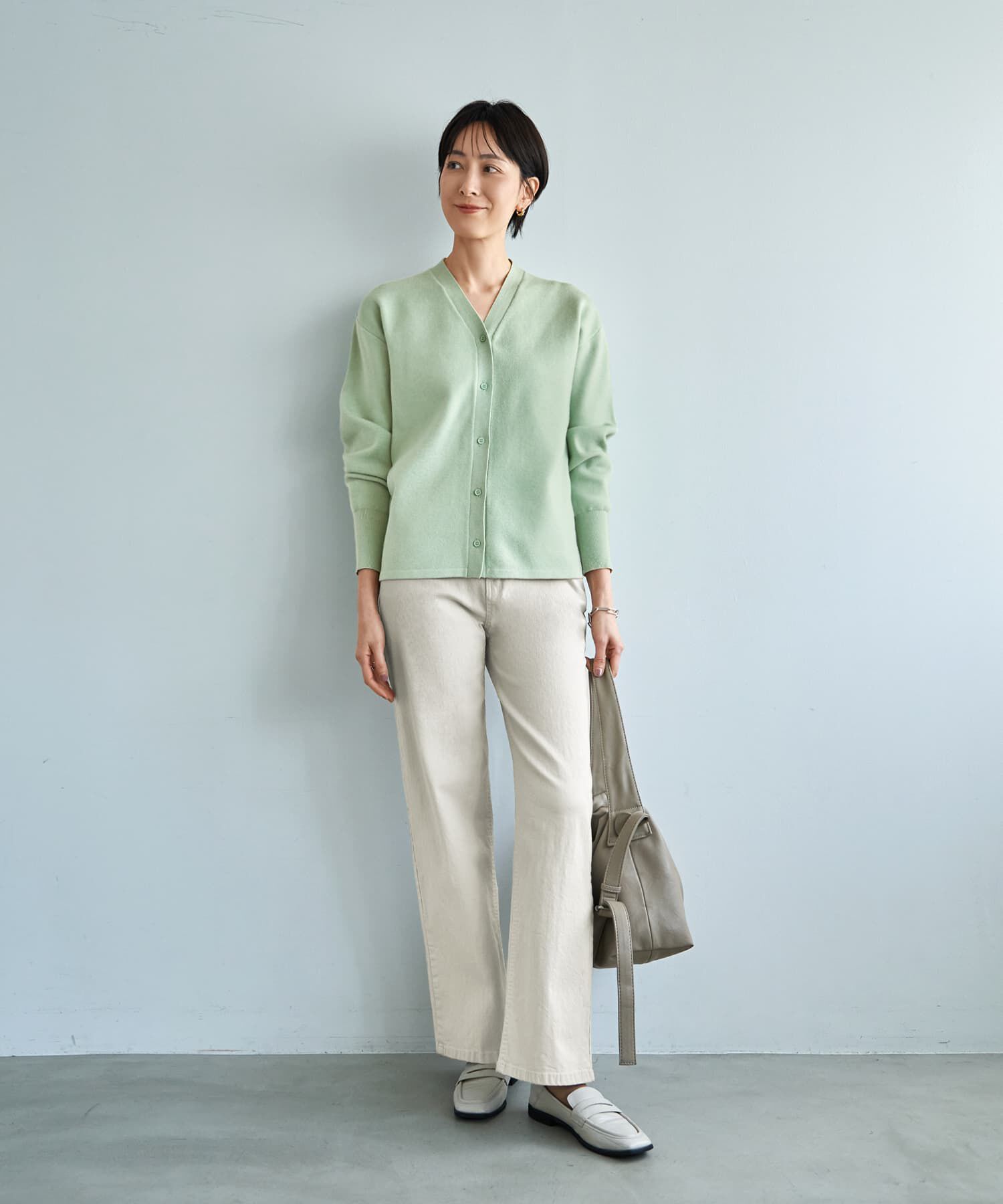 STYLE DELI「しっとりもっちりVネックカーディガンB」|ニット・セーター|