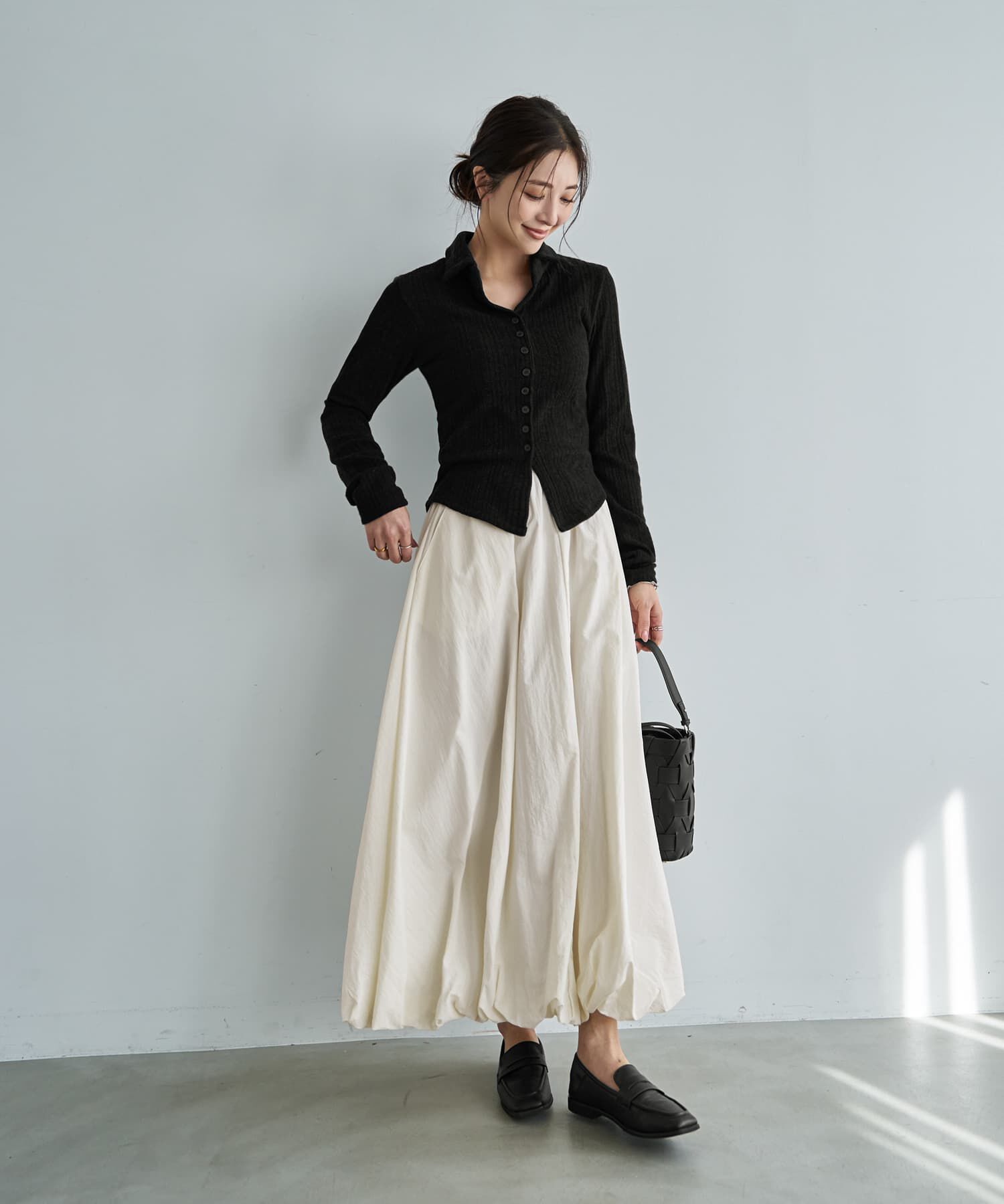 STYLE DELI「リブニットソー襟付きトップス」|Tシャツ・カットソー|