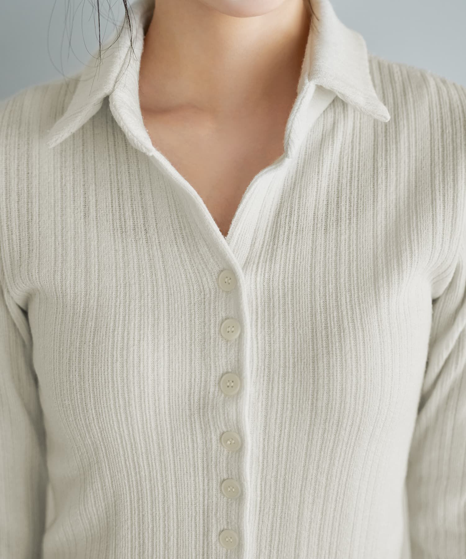 STYLE DELI「リブニットソー襟付きトップス」|Tシャツ・カットソー|