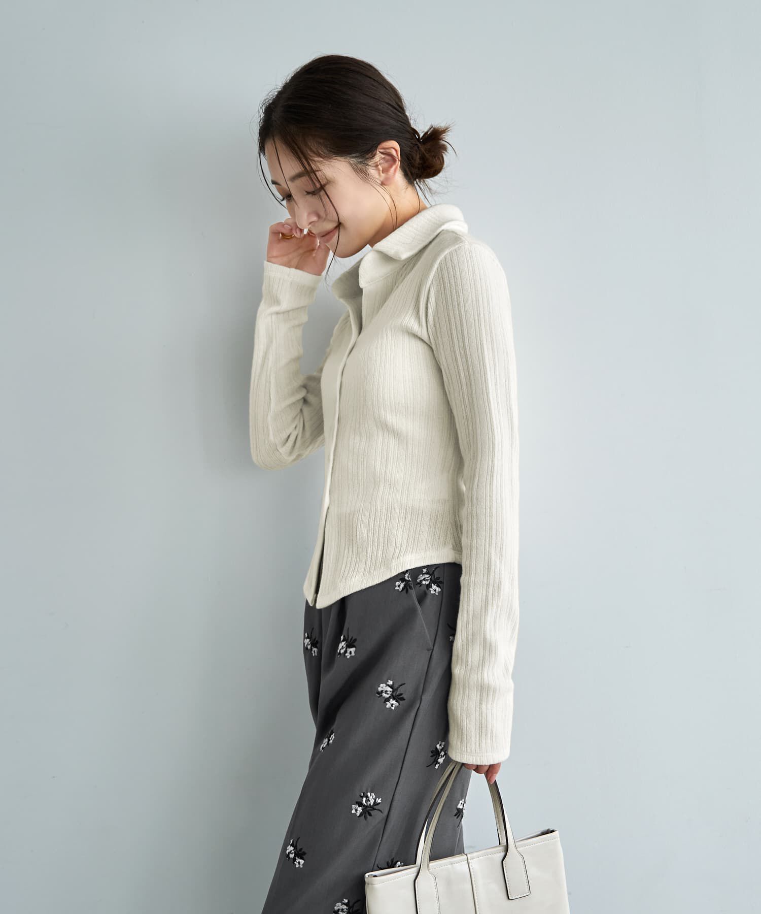 STYLE DELI「リブニットソー襟付きトップス」|Tシャツ・カットソー|