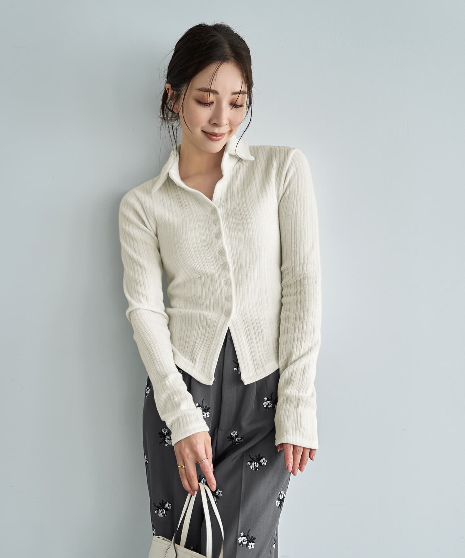 STYLE DELI「リブニットソー襟付きトップス」|Tシャツ・カットソー|