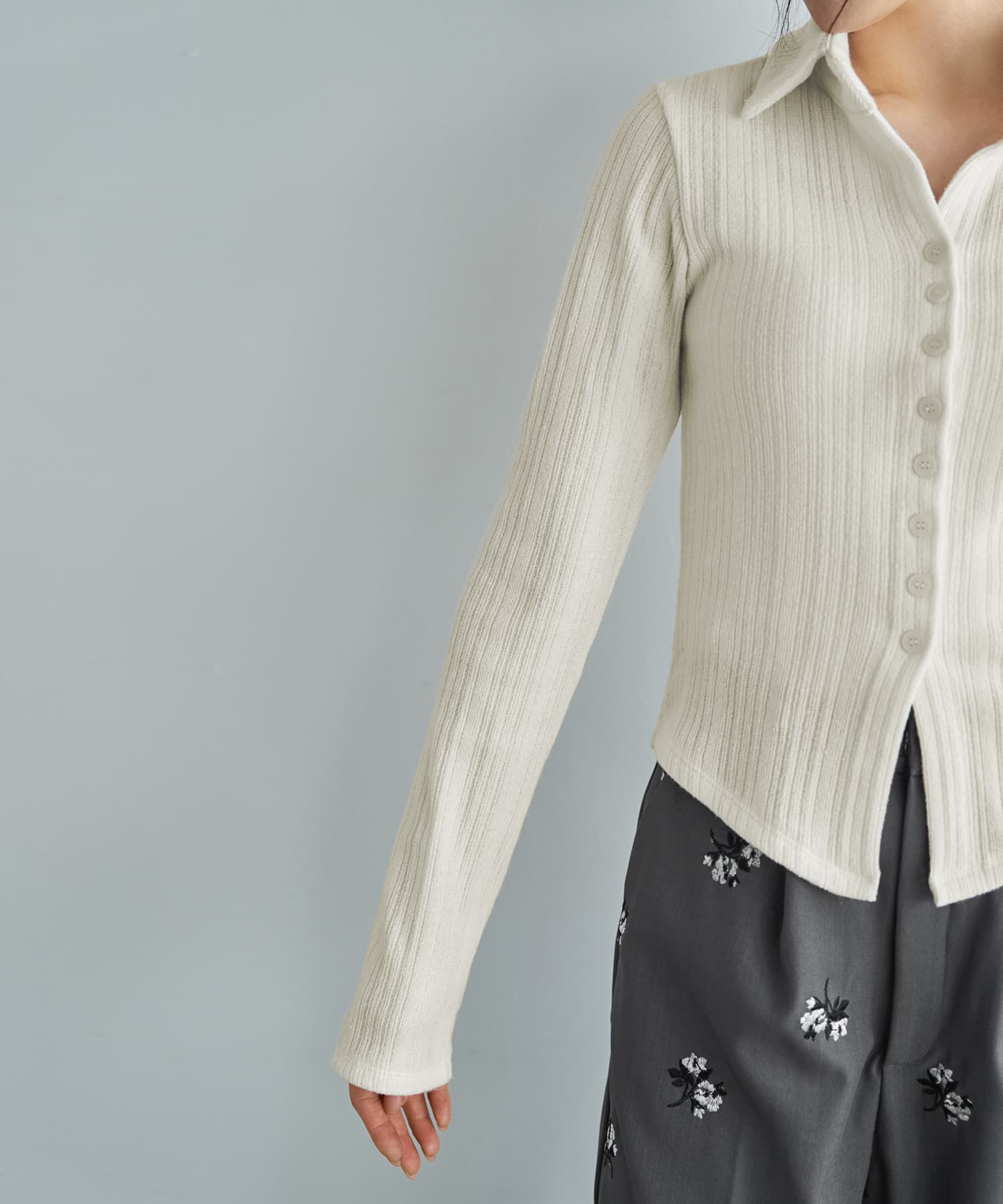 STYLE DELI「リブニットソー襟付きトップス」|Tシャツ・カットソー|