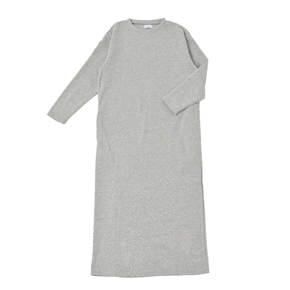 BACKYARD FAMILY「マキシ丈ワンピース 長袖 通販 ワンピース マキシ丈 マキシワンピース ロングワンピース 部屋着」|ワンピース|グレー2