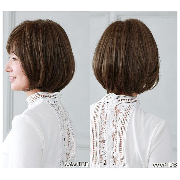 BACKYARD FAMILY「プリシラ ウィッグ フルウィッグ 通販 ショート 自然 ボブ 黒髪 大人 コスプレ かつら 着物」|ヘアスタイリング|