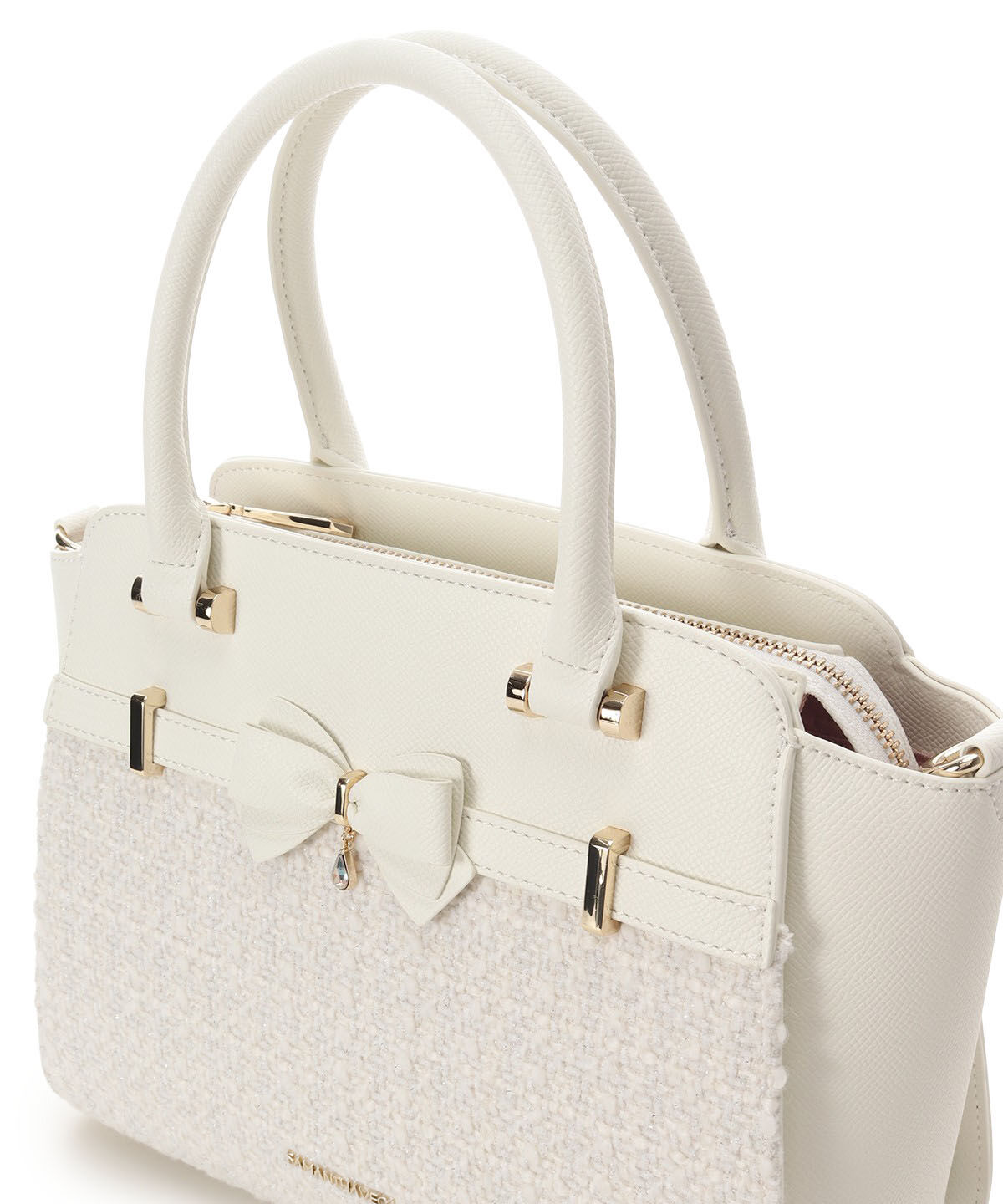 Samantha Vega「ラメツイードアクセントリボンハンドバッグ」|ハンドバッグ|