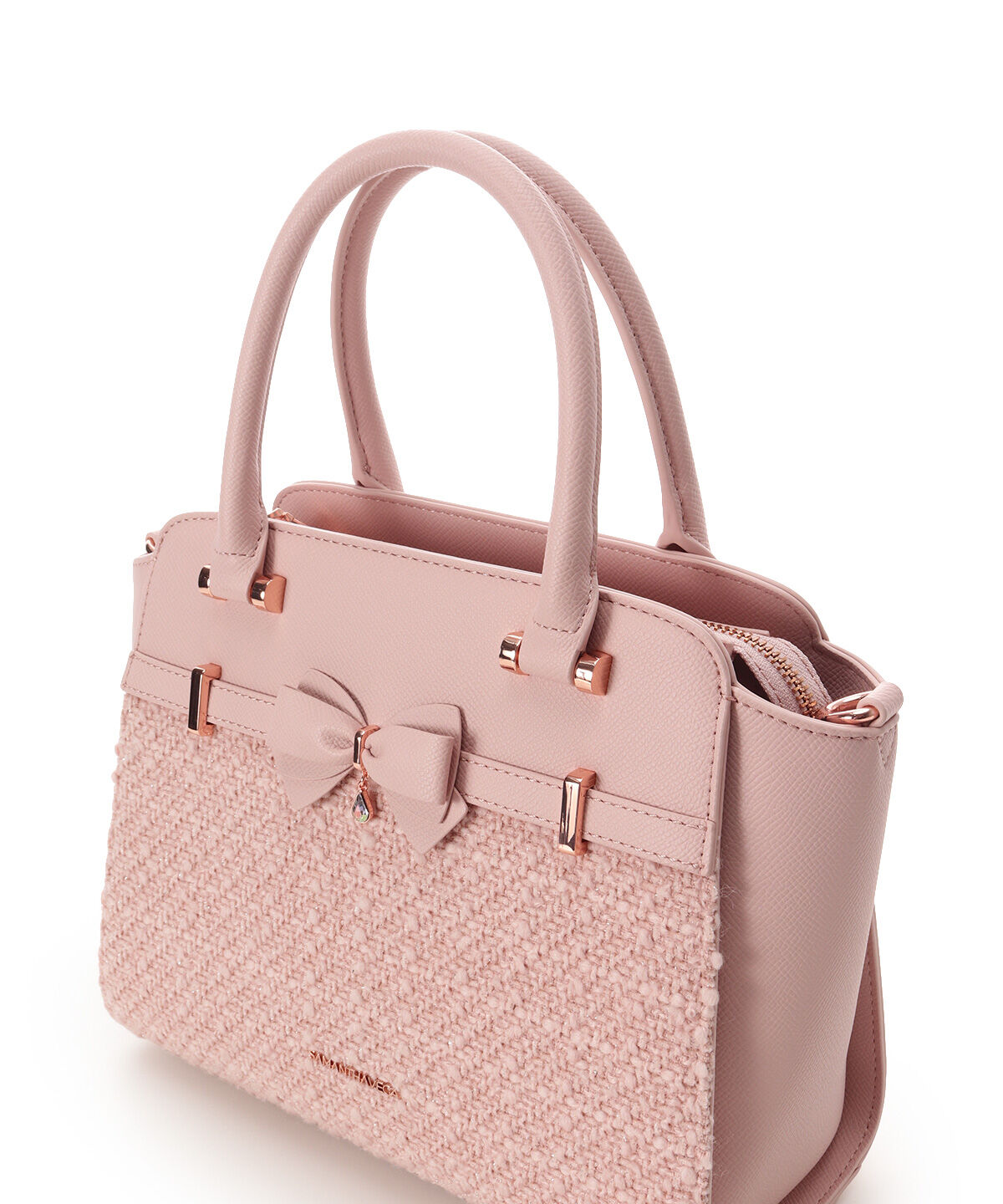 Samantha Vega「ラメツイードアクセントリボンハンドバッグ」|ハンドバッグ|