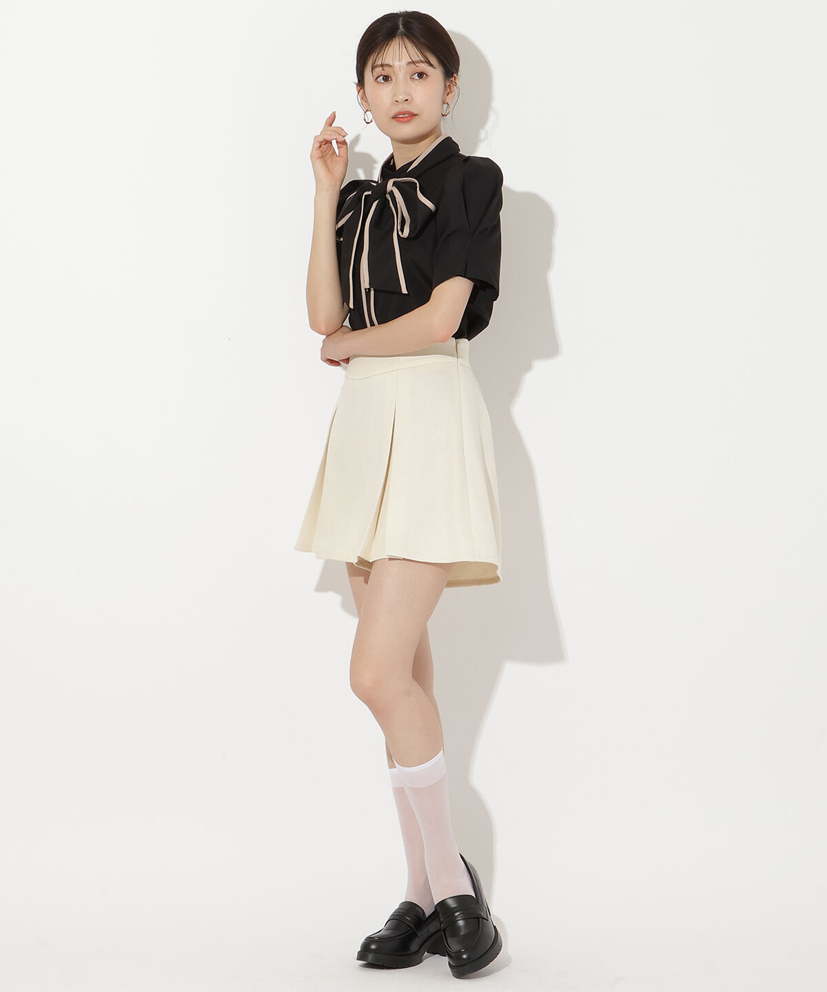 アンドクチュール「ブッチャーショートパンツ」|キュロット|