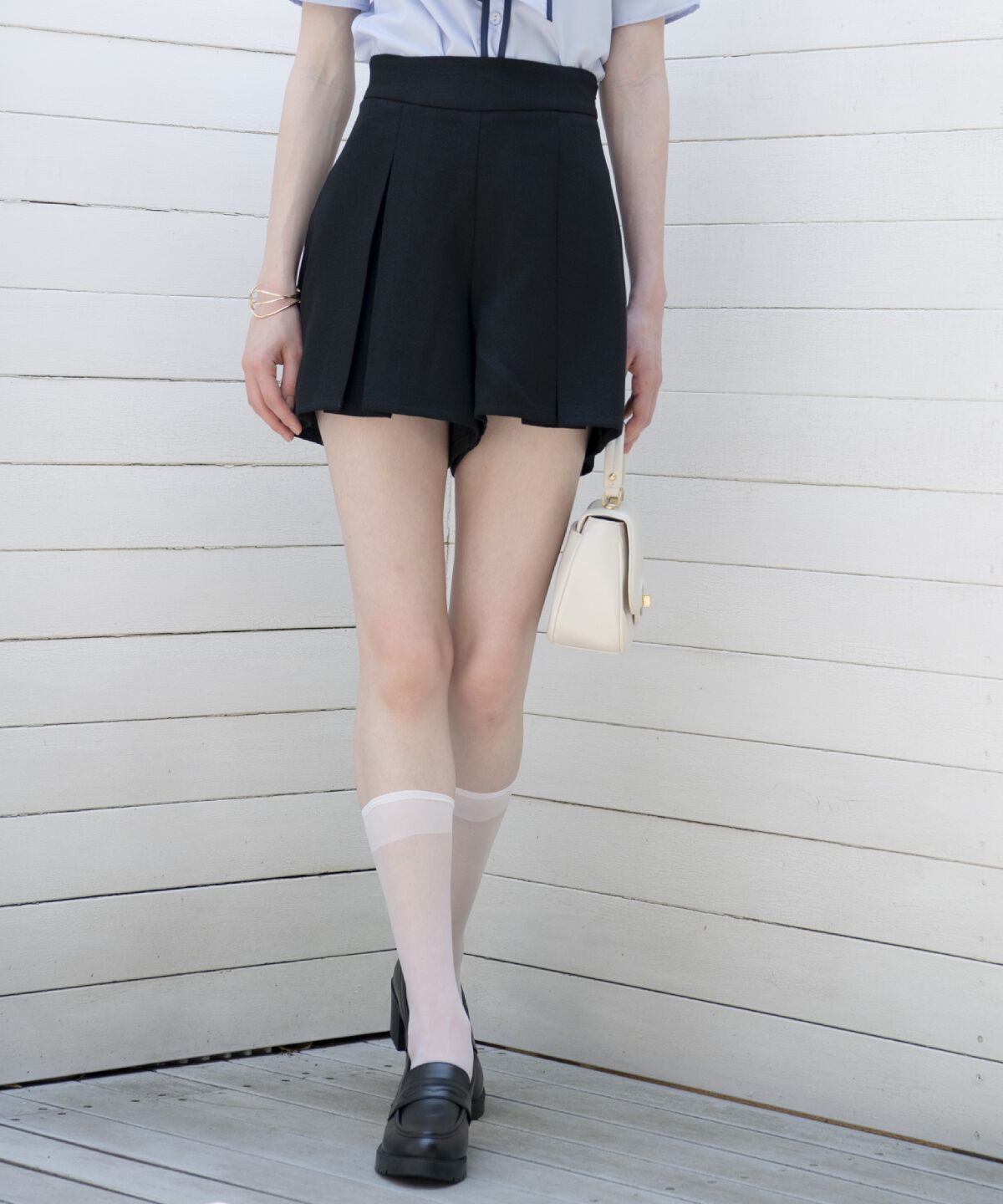 アンドクチュール「ブッチャーショートパンツ」|キュロット|