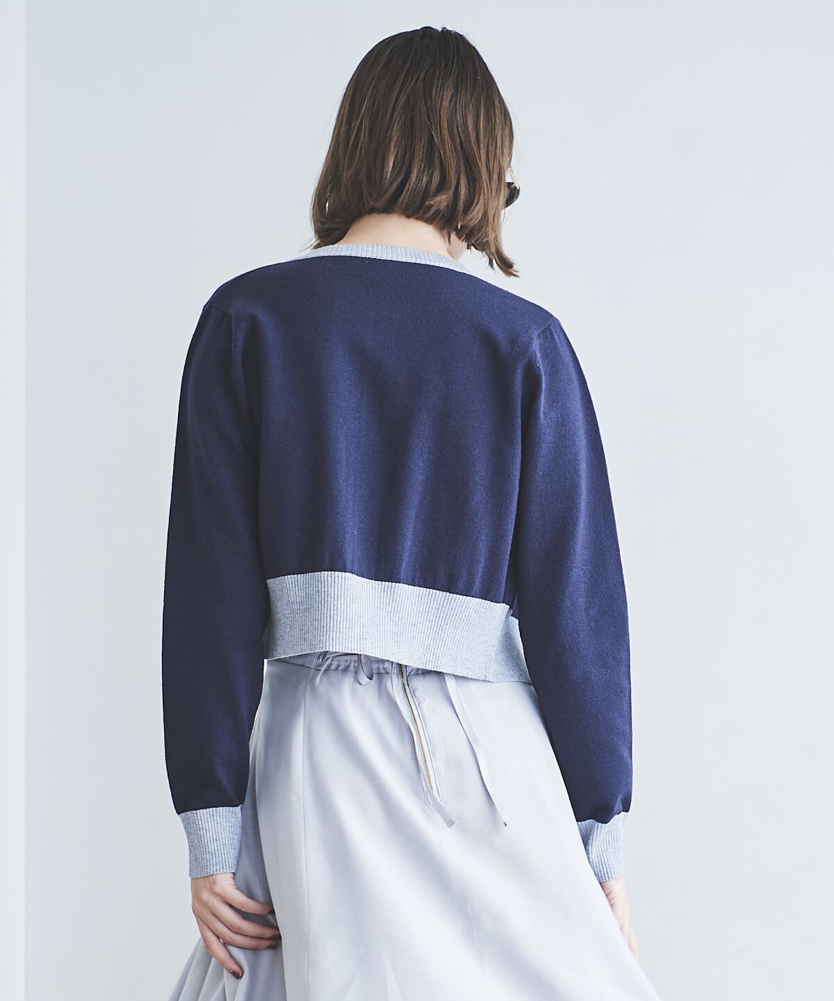 アンドクチュール「配色ニットアンサンブル」|カーディガン|