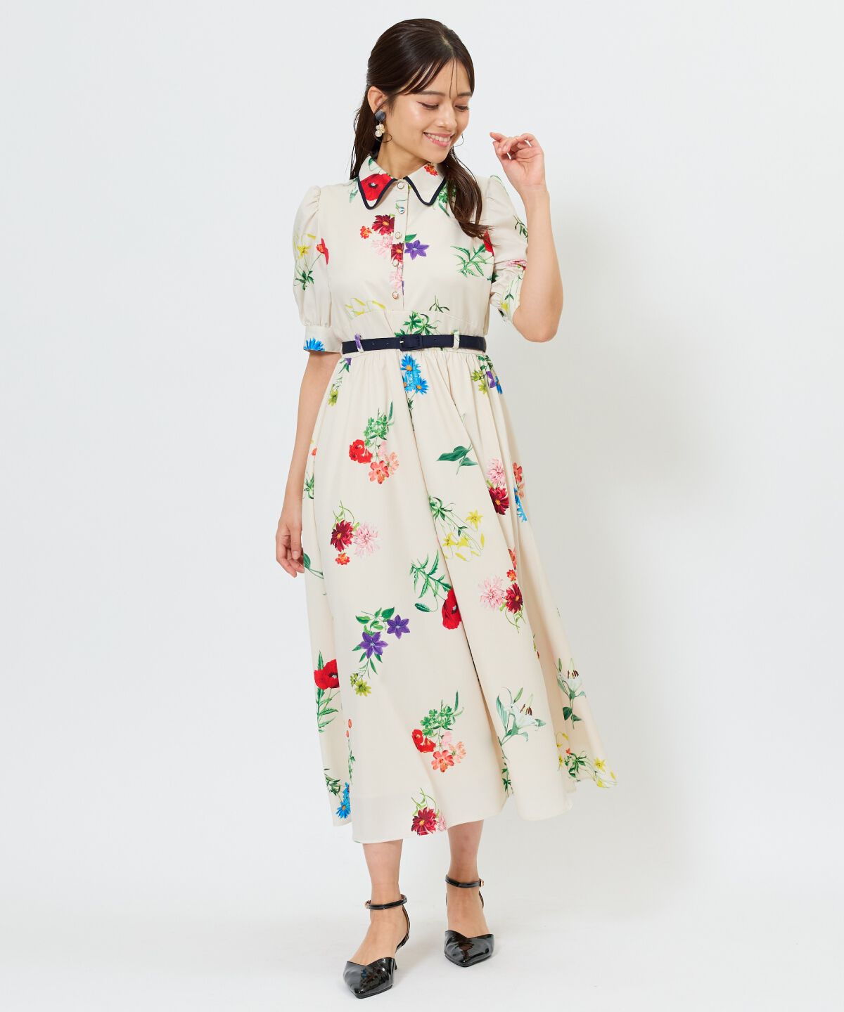 アンドクチュール「ボタニカルフラワーワンピース」|ワンピース|