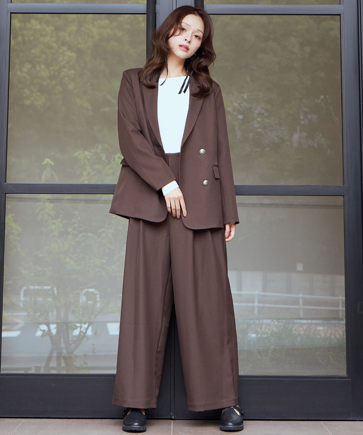 アンドクチュール「ウエストリブワイドパンツ」|その他|